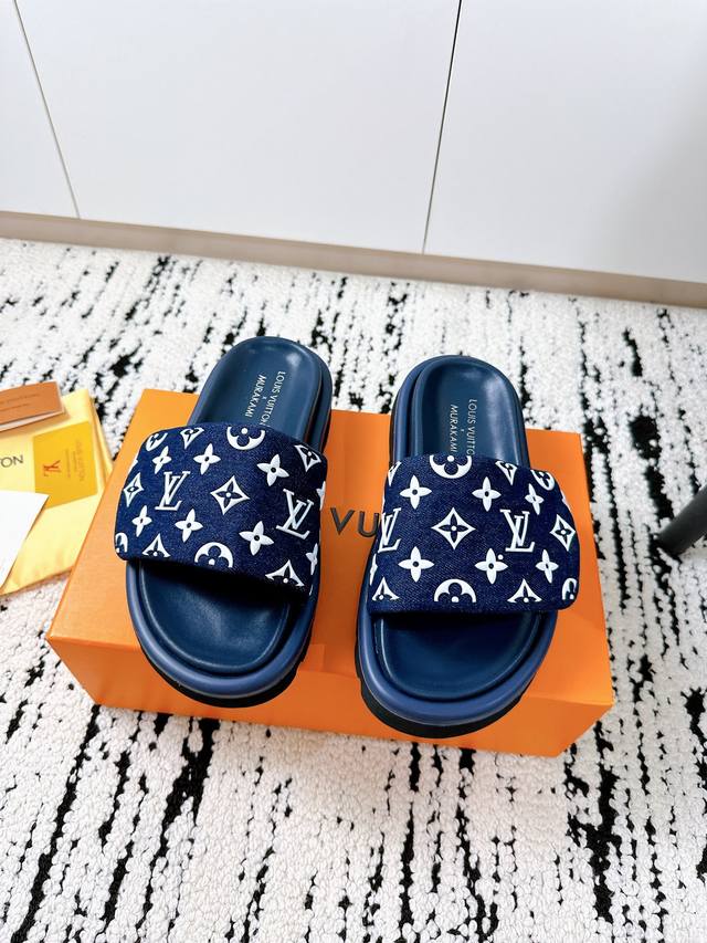 Authentic Factory Direct Lv25 A Spring/Summer Magic Strap Flip-Flops Counter Qua