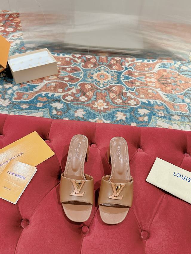 Chunky Heel Sandals Lv Louis Vuitton Top-Tier Version Goddess-Inspired Design, E