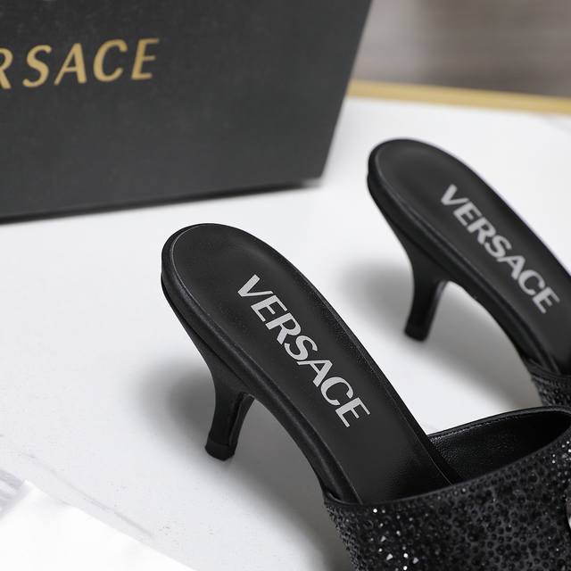 Versace 5 New Heel Dulishe Original Buckle High-Heel Sandals Overseas Best-Selli