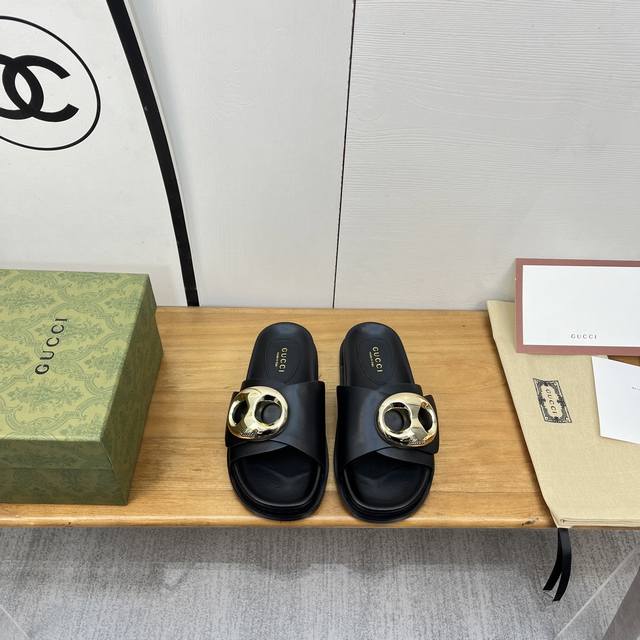 Gucci* Home 2 New Style Flat Thong Sandals High Version Long-Term Stock Recommen