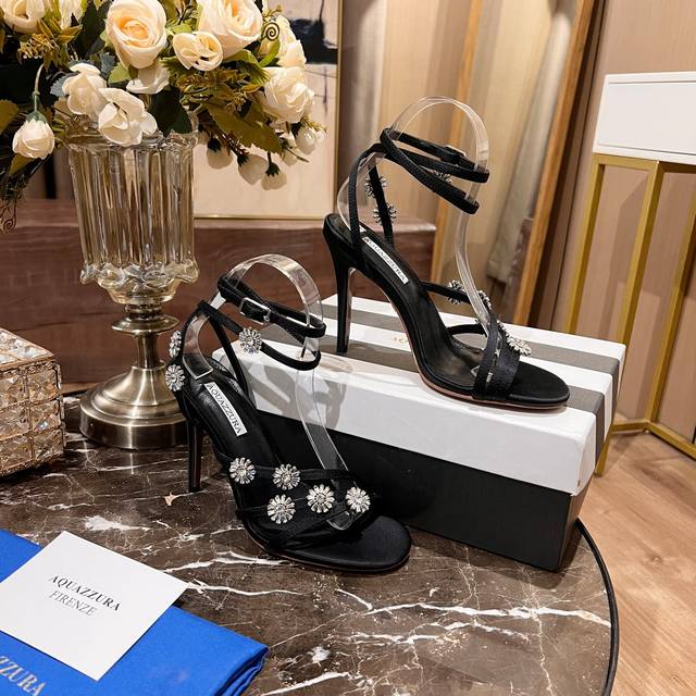 Aquazzura Ancient Egyptian King-Inspired Crystal-Embellished High Heels, Exuding