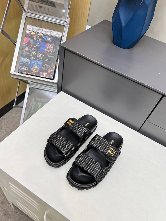 Miu M25 Latest Hot-Selling Chanel Style Flat Slippers European And American Cele