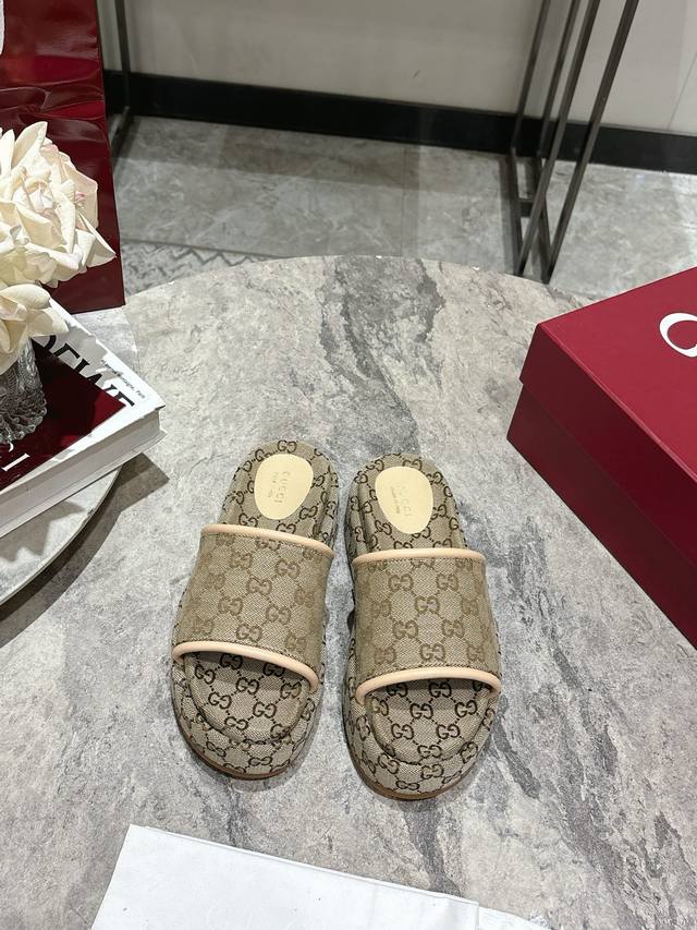Gucc*I 2025Ss Early Spring Show Thick-Soled Slippers Out Of Stock In Counters Ev