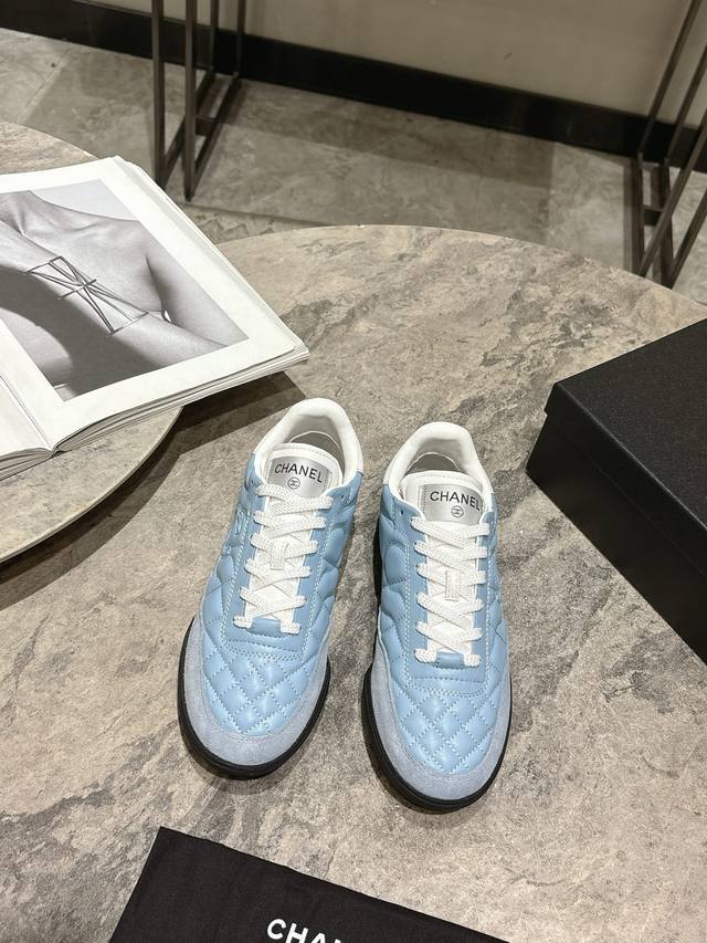 Chanel Chanel Diamond Pattern Baseball Shoes Tennis Shoes Black And White Panda