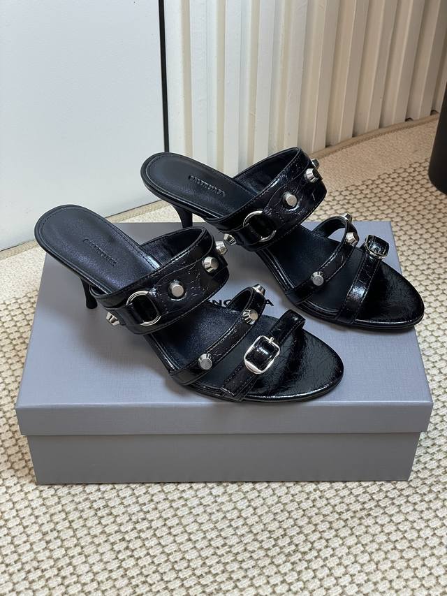 25Ss Spring And Summer New Balenciaga Metal Rivet Motorcycle Punk Style High-Hee