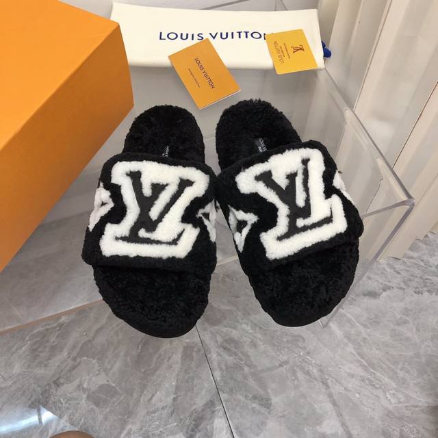 2025Ss New Thick-Soled Lambskin Slippers For Autumn And Winter A Super Popular F