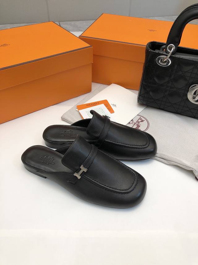 2025 Square Head H Buckle Mule Half Slipper, The King Of Out Of Stock In The Cou