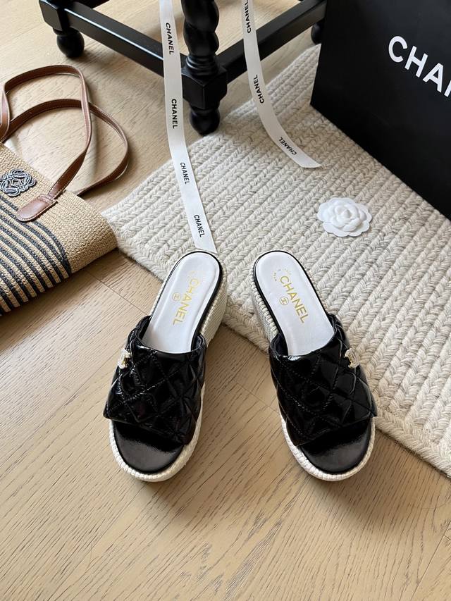 Chanel 25C Early Spring New Thick-Soled Slippers! Top Version! Pre-Sale Upper Co