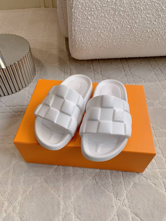 Factory Price P Unisex Louis Vuitt*Classic Checkerboard Beach Slippers, Casual A