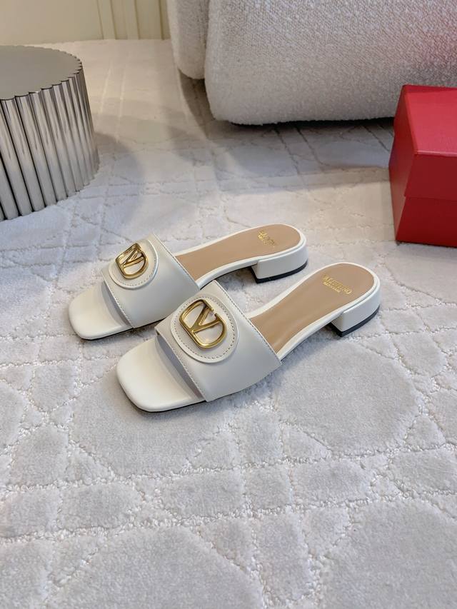 Factory Price P Valentin*New Square Head V Buckle Slippers, Classic V Buckle Dec