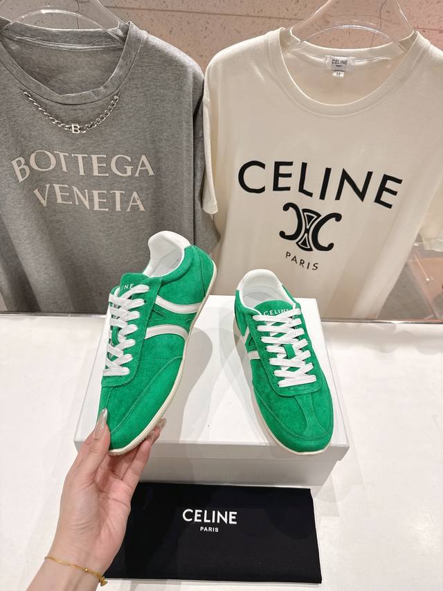 High Version Factory Celine* Celine 2025Ss New Logo Lace-Up Casual Sports Shoes