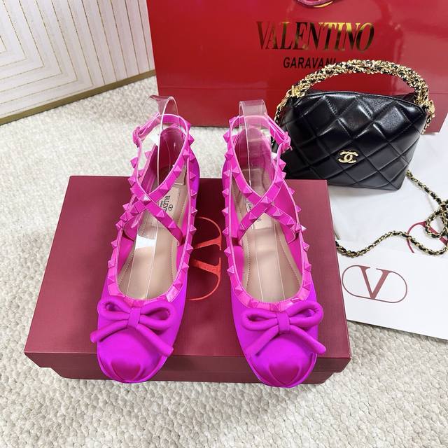 Purchase Version Valentino Valentino 2025Ss New Vt Bow Ballet Shoes Rivet Flat S