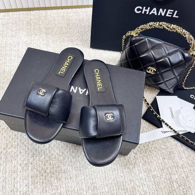 Purchasing Version Chanel 25Th New Model Xiaoxiangjia Flat Bread Sandals Materia