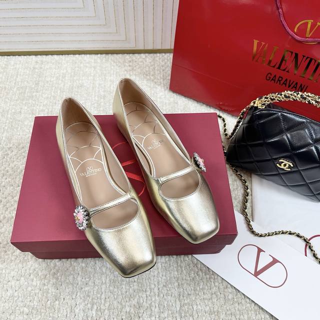Purchase Version Valentino 2025Ss New Vt Crystal Diamond Button Mary Jane Single