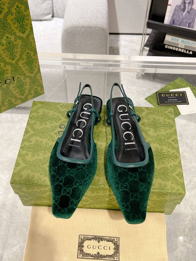 High-End Gucci Velvet Lace-Up Sandals A Must-Have For Fairies Italian Leather So