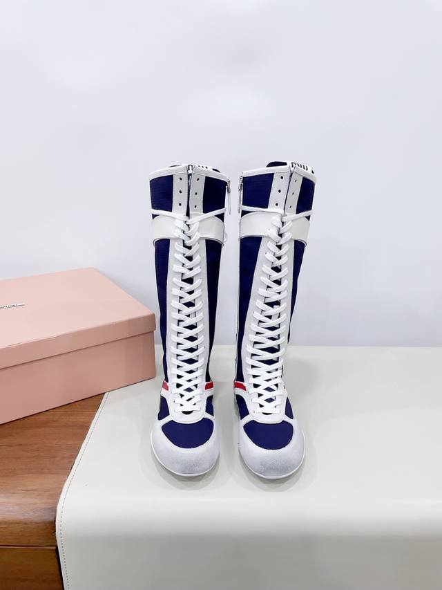 Miu Mi* 25Ss Spring And Summer New Runway Miumiu Dexun Casual Boots Show Craftsm