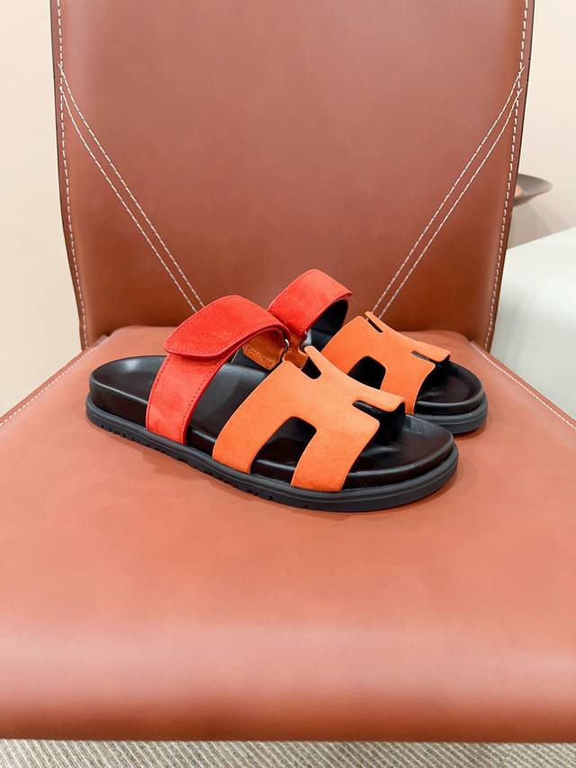 Certified Ss New Color! Herme* Spring And Summer Sandals Series Couples Classic
