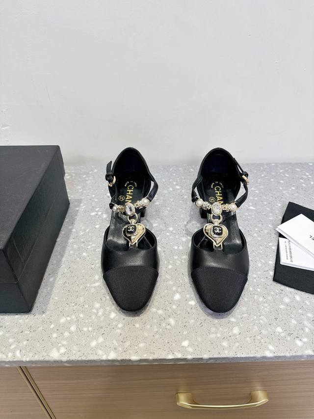 Cowhide Chanel 25Ss Early Spring New Thick Heel Mary Jane Single Shoes Retro Fre