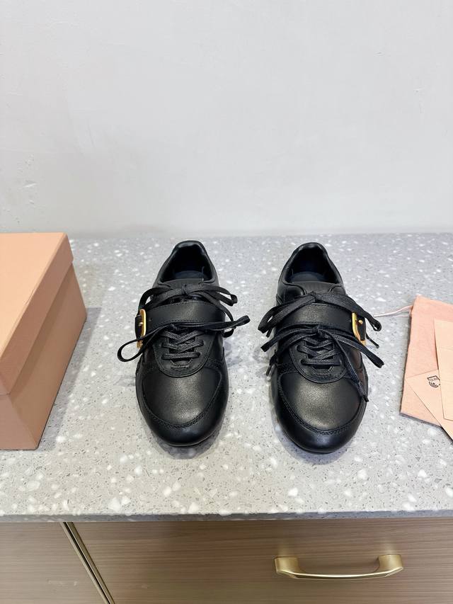 Buckle Miu Miu 25Ss Spring/Summer New Retro Gump Shoes Dexun Shoes Casual Shoes