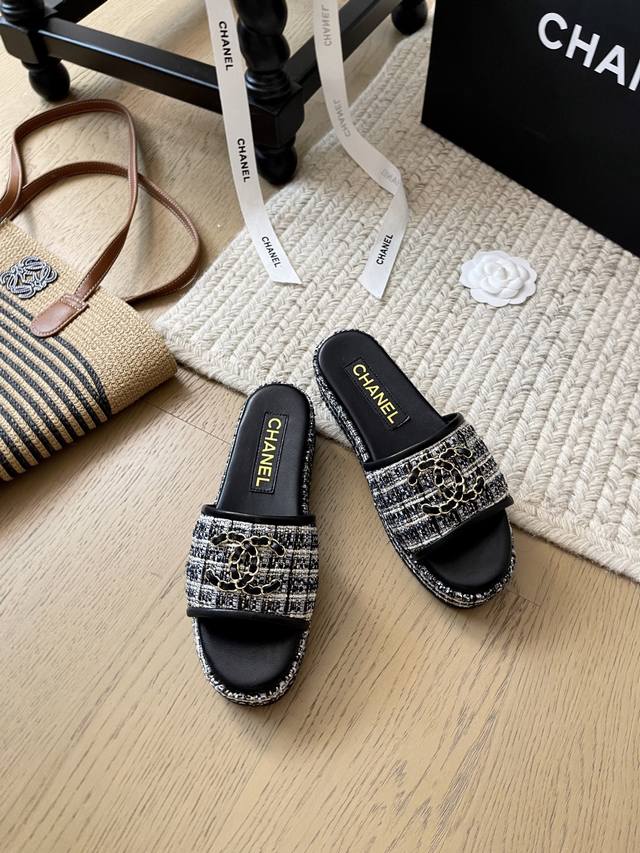 Chanel 25K Early Spring New Thick-Soled Slippers! Top Version! Pre-Sale Customiz