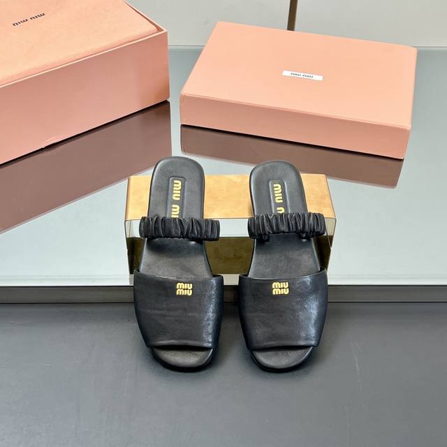 Factory High Quality! Miumiu Miu Miu 25Ss Early Spring New Slip-On Lazy Sandals