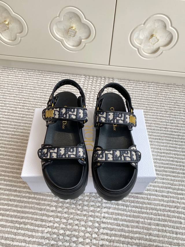 Old Flower New Color Dior R Dior 25 New Product Dioract Thick-Soled Velcro Sanda
