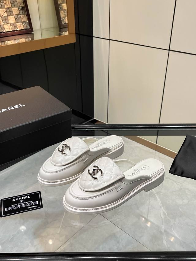 Cc Chanel Fw Early Spring New Style Baotou Slippers Single Shoes Four Seasons Sh