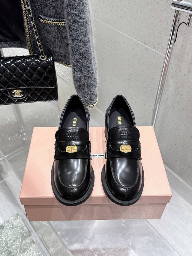 Miumiu New Thick-Soled Gold Coin Loafers, This One Is Too Beautiful, Invincible,