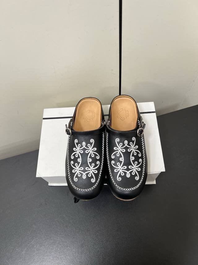 Cotem P70 New Embroidered Birkenstock Muller Half Slippers Rudeneja Second-Hand