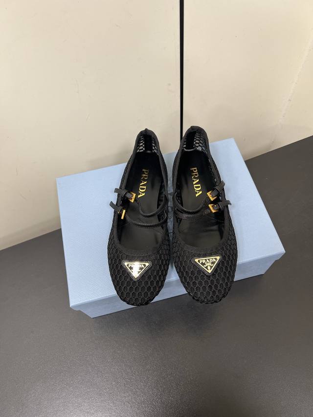 Prada Prada 25 Spring And Summer New Product Triangle Label Fishnet Sexy Mary Ja