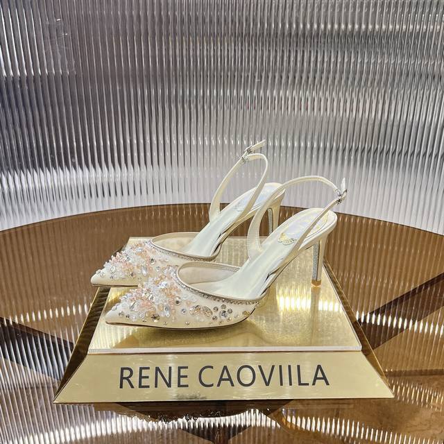 Top Version R C 2025S Heavy Industry Rc Crystal Gemstone Back High Heel Series S