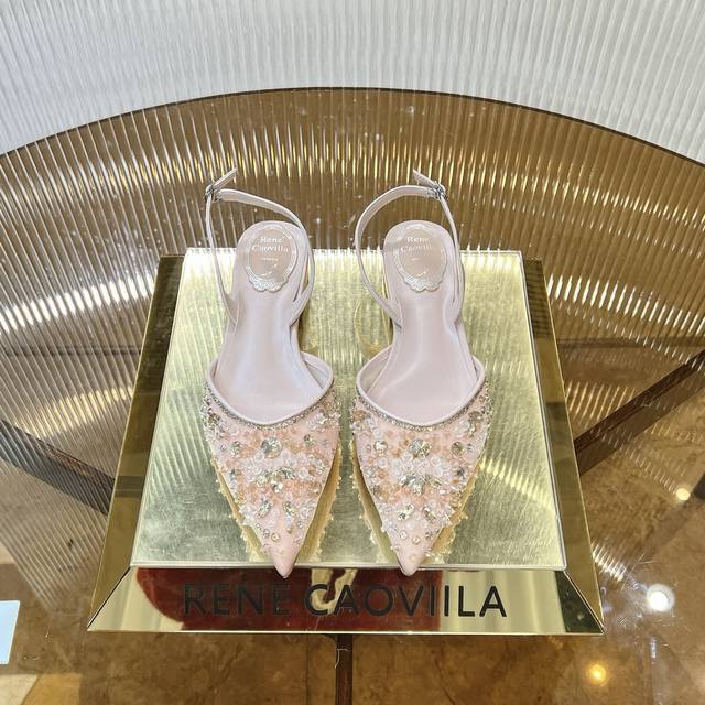 Top Version R C 2025S Heavy Industry Rc Crystal Gem Hollow Flat Shoes Series San