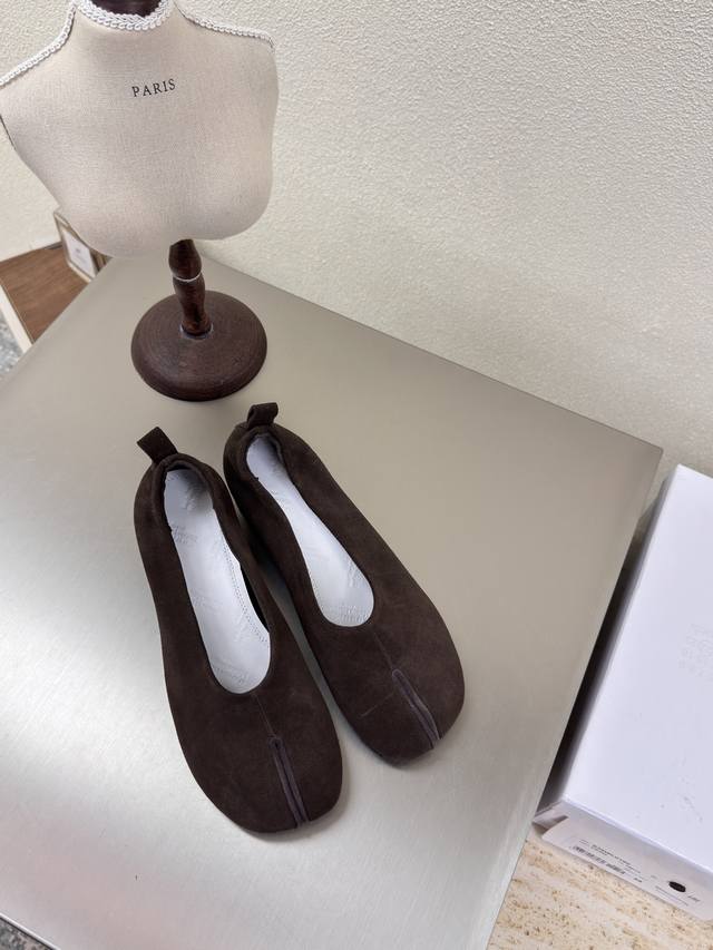 Flat-Soled Split-Toe Grandma Shoes Mm6 Maison Margiela High-Merced Suede Hot Fas