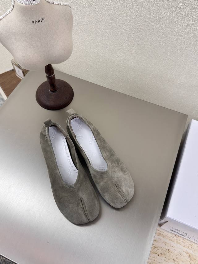 Flat-Soled Split-Toe Grandma Shoes Mm6 Maison Margiela High-Merced Suede Hot Fas