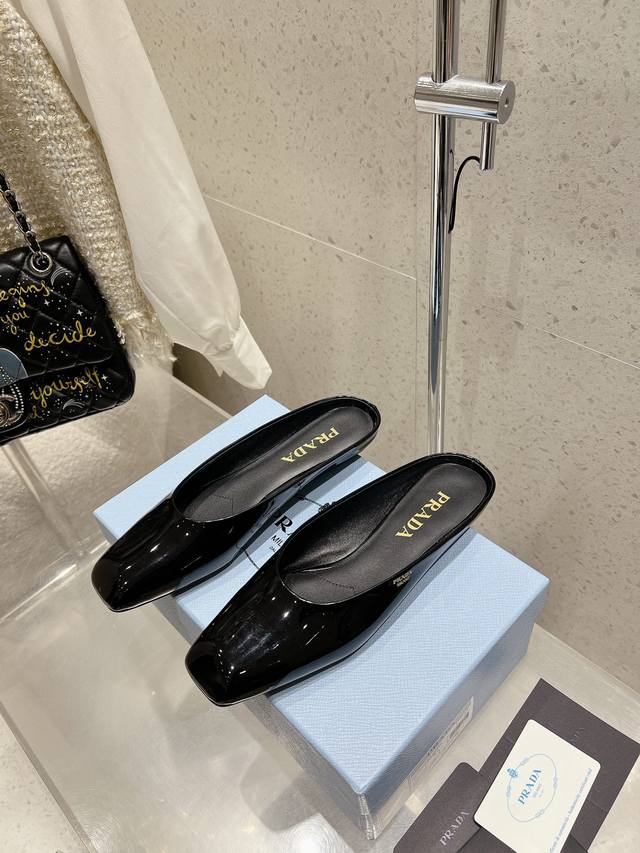 Prada Prada 25Ss Early Spring New Beautiful Square Toe Flat Slippers The Long-Lo