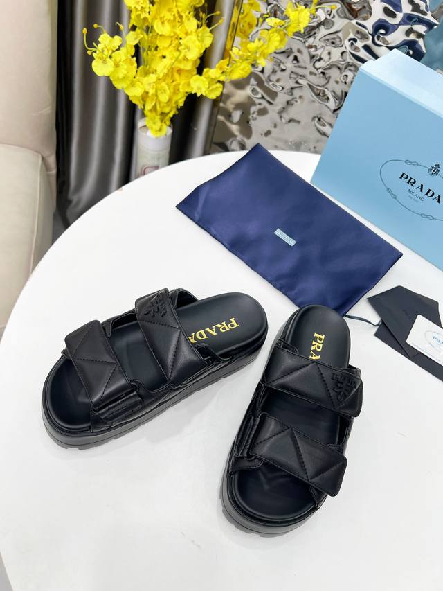 Prada2025 Velcro Slippers Are The First Shoes Of The Spring! Prada's Own Sense O