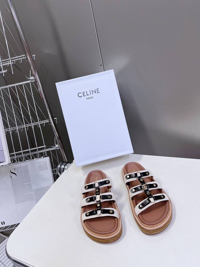 Celine Celine's New Spring And Summer Arc De Triomphe Retro Roman Sandals And Sl