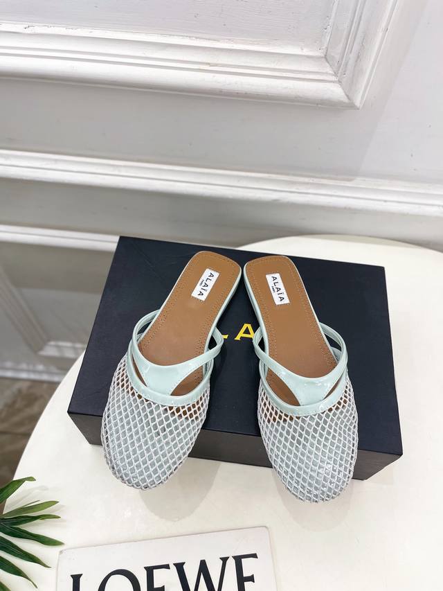 Alaa Alaa 25Ss Spring And Summer New Flat Fishnet Flip Flop Mules Alaa Is The Mo