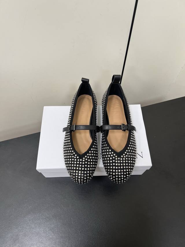 Jwanderson 25S Early Spring New Full Diamond Mary Jane Ballet Shoes Rhinestone F