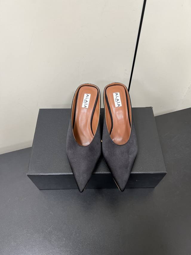 Alaia Spring And Summer New Silk Wedge Heel Pointed Toe Mules The Asymmetrical D