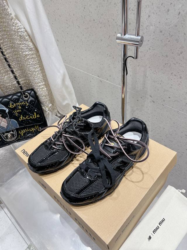 Mesh Full Leather Miumiu Miu Miu X New Balance Co-Branded Sneakers Closer Look B