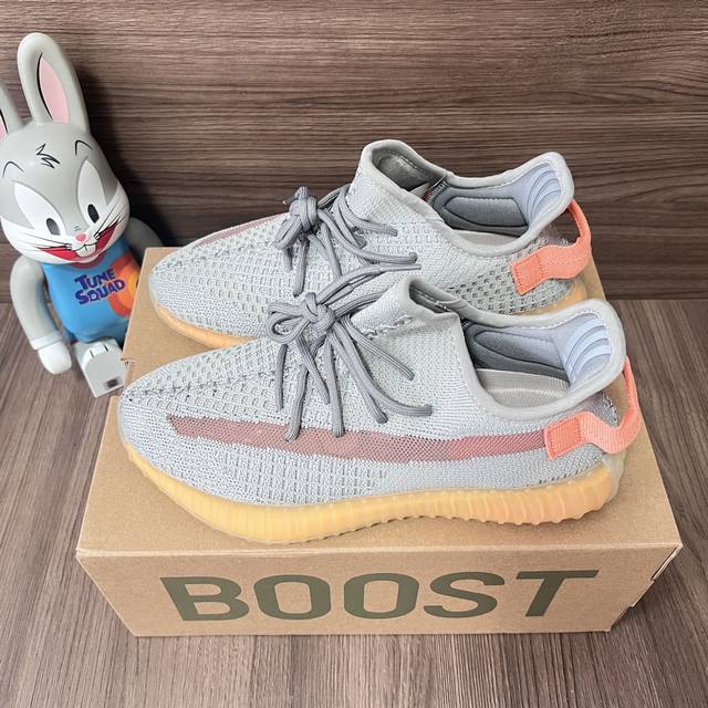 One Size Smaller Top Version Adidas Originals Yeezy Boost 350 Gray Orange True F