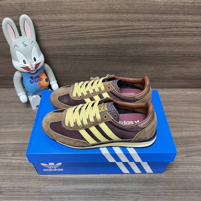Top Version Adidas Originals Sl 72 Low-Top Casual Sports Couple Shoes Brown Beig