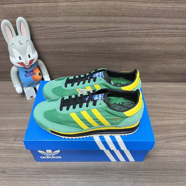 Top Version Adidas Originals Sl 72 Low-Top Casual Sports Couple Shoes Green And