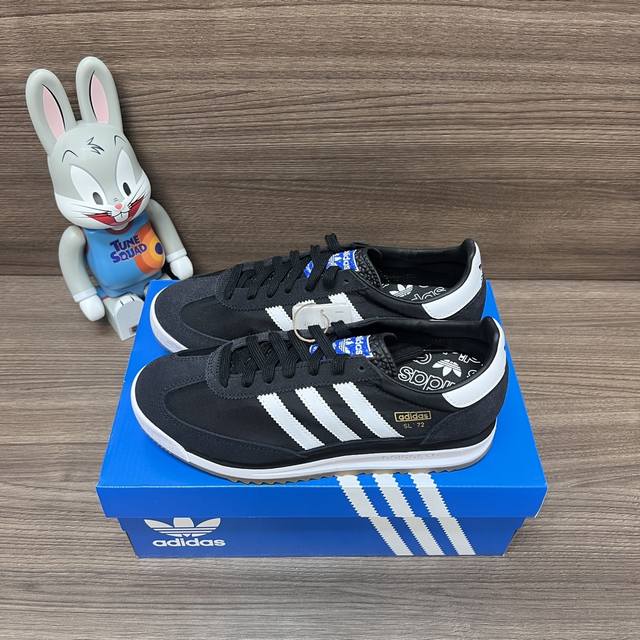 Top Version Adidas Originals Sl 72 Low-Top Casual Sports Couple Shoes Black And