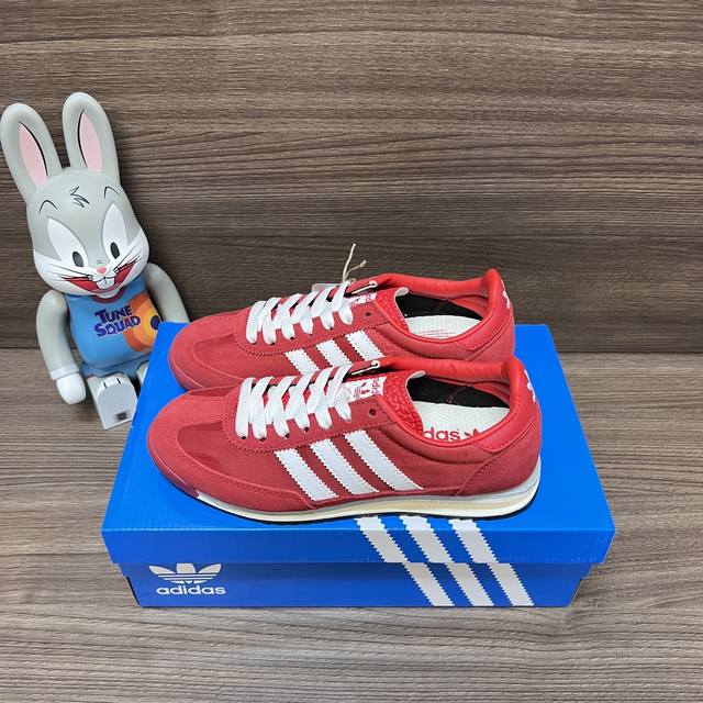 Top Version Adidas Originals Sl 72 Low-Top Casual Sports Couple Shoes Red And Wh