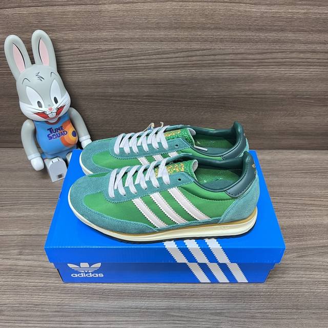 Top Version Adidas Originals Sl 72 Low-Top Casual Sports Couple Shoes Green And