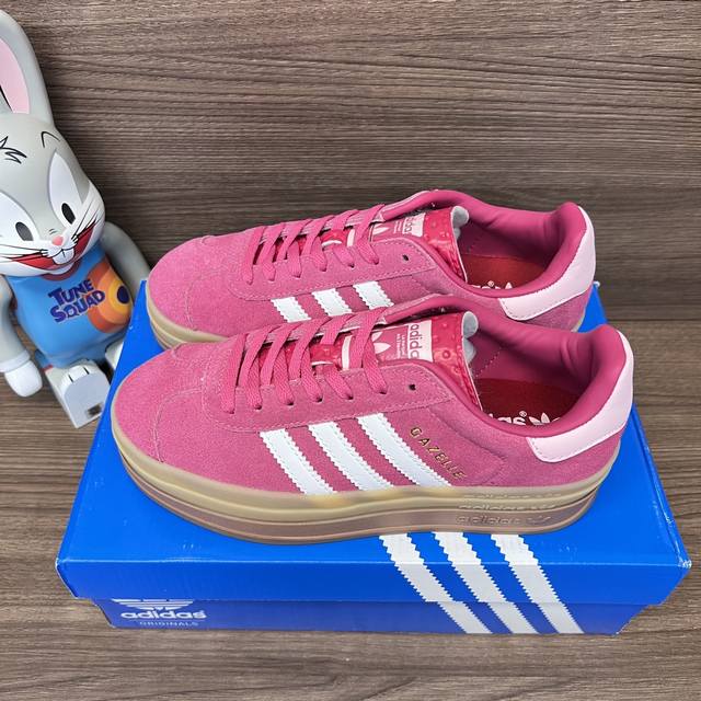 Top Version Adidas Originals Gazelle Comfortable Trendy Thick Sole Wear-Resistan