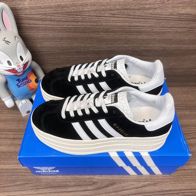 Top Version Adidas Originals Gazelle Comfortable Trendy Thick Sole Wear-Resistan