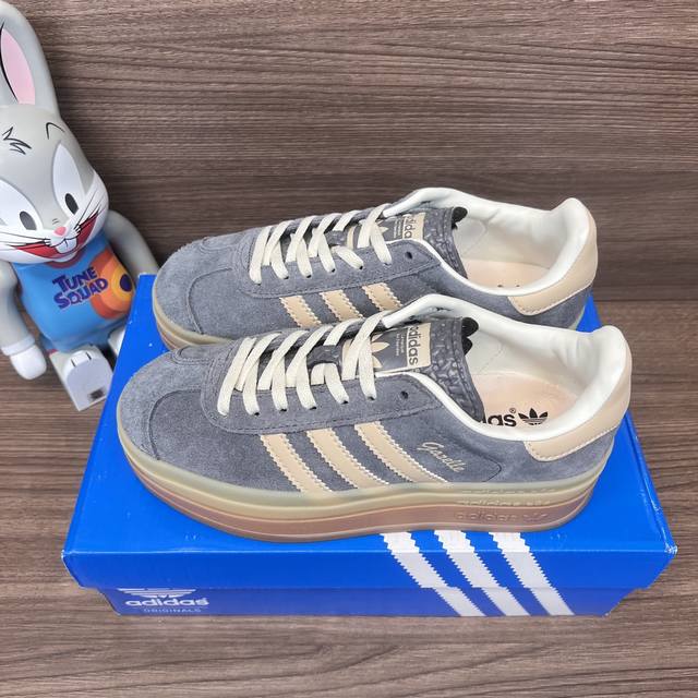 Top Version Adidas Originals Gazelle Comfortable Trendy Thick Sole Wear-Resistan